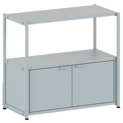 Unit Highboard Stahl, 1 x Doppeltür, Blassblau