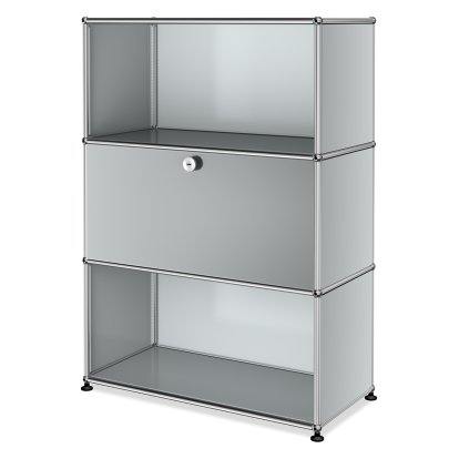 USM Haller Highboard M mit 1 Klappe, Lichtgrau RAL 7035