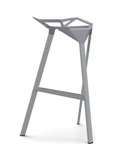 Stool_One Hocker, 770 mm Barhöhe, Grau glänzend (5254)