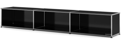 USM Haller Lowboard XL, individualisierbar, Graphitschwarz RAL 9011, Offen, 35 cm