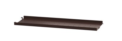 String System Metallboden, 58 x 20 cm, Kante niedrig, Dunkelbraun