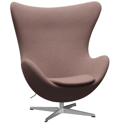 Egg Chair, Re-wool, 648 - Pale rose/natural, Satingebürstetes Aluminium, Ohne Fußhocker