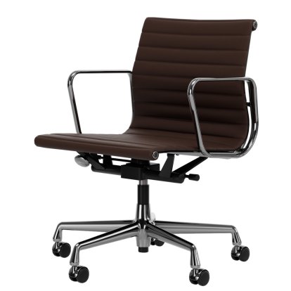 Aluminium Chair EA 117, Verchromt, Leder (Standard), Kastanie