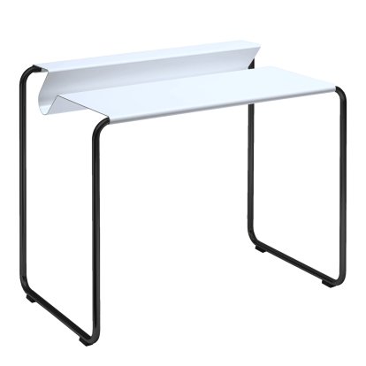 PS07 Sekretär, Signalweiß (RAL 9003), Ohne Schreibtischunterlage, Tiefschwarz (RAL 9005)