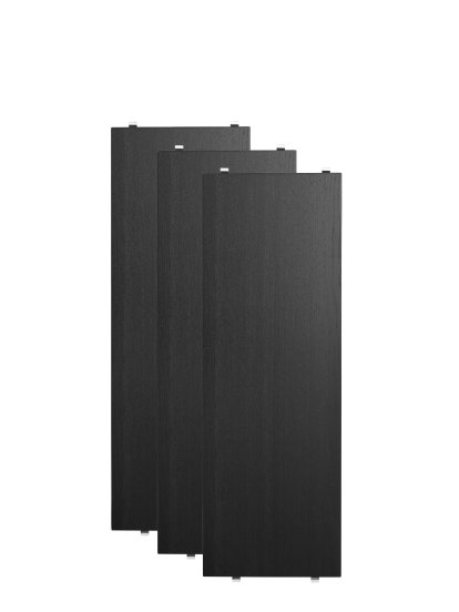 String System Regalböden (3er Pack), 58 x 20 cm, Eschefurnier schwarz