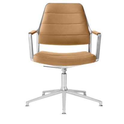 Swivel 455+ Drehstuhl, Standfuß, Leder camel
