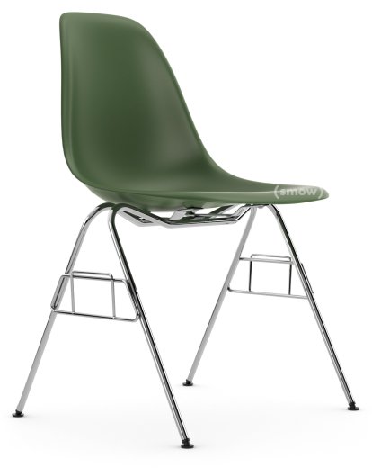 Eames Plastic Side Chair DSS / DSS-N, Forest, Ohne Polsterung, Ohne Polsterung, Ohne Reihenverbindung (DSS-N)