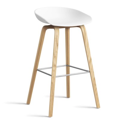 About A Stool AAS 32 Barhocker, Barvariante: Sitzhöhe 74 cm, Eiche lackiert, White 2.0
