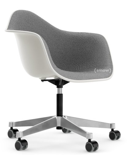 Eames Plastic Armchair RE PACC, Weiß non-RE, Mit Vollpolsterung, Nero / elfenbein