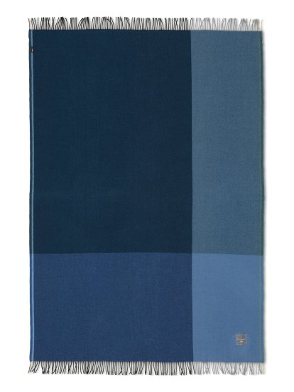 Colour Block Blanket, Schwarz/blau
