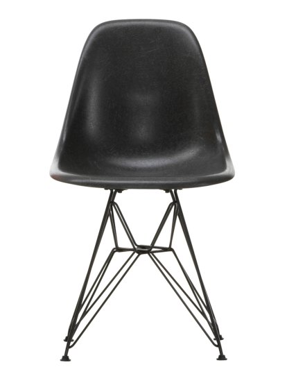 Eames Fiberglass Chair DSR, Eames elephant hide grey, Pulverbeschichtet basic dark glatt