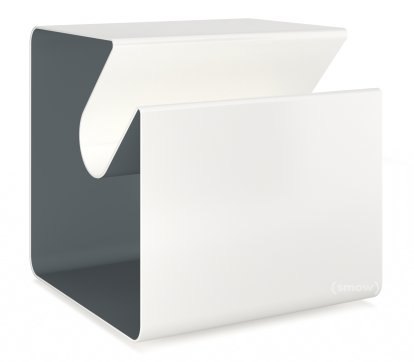 V44 Beistelltisch, Reinweiß (RAL 9010) - Basaltgrau (RAL 7012), Gleiter