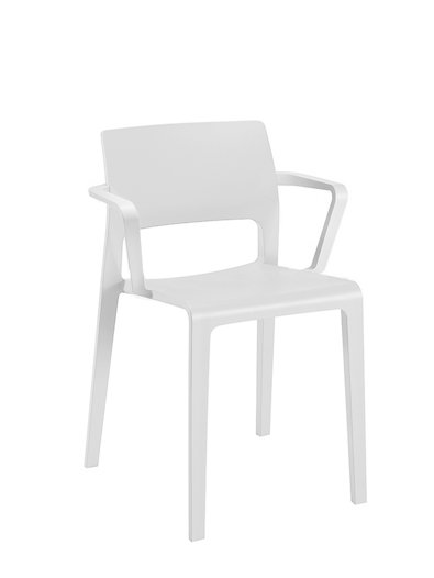 Juno Stuhl, Weiß, Mit Armlehnen