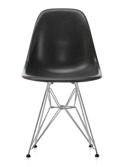 Eames Fiberglass Chair DSR, Eames elephant hide grey, Glanzchrom