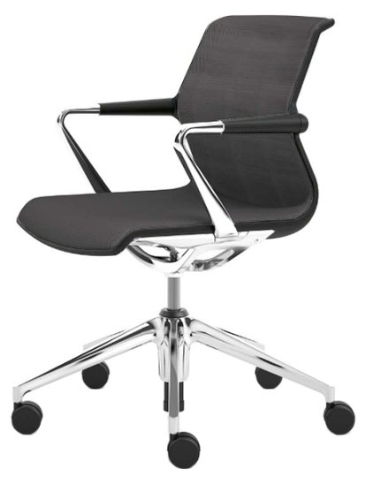 Unix Chair Fünfsternfuß, Silk Mesh dimgrey, Basic dark