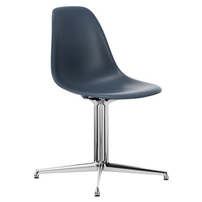 Eames Plastic Side Chair DSL, Meerblau, Ohne Polsterung, Ohne Polsterung, Aluminium poliert