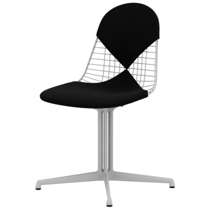 Wire Chair DKL, Beschichtet weiß, Sitz- und Rückenkissen (Bikini), Nero