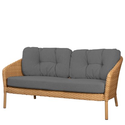 Ocean Lounge large 2-Sitzer-Sofa, Large flat Weave - Natural, AirTouch - Grey