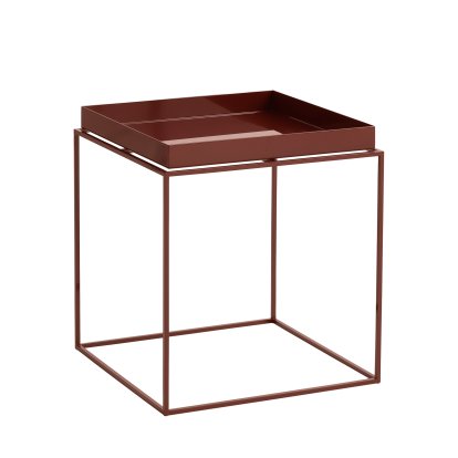 Tray Beistelltisch, H 40/44 x B 40 x T 40 cm, Chocolate - High gloss