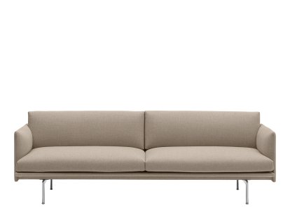 Outline Sofa, Dreisitzer, Ecriture 240 - beige, Aluminium, poliert