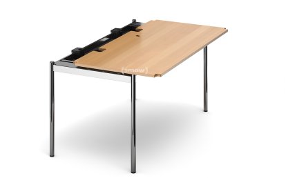 USM Haller Tisch Advanced, 150 x 75 cm, 05-Buche natur, Klappe rechts