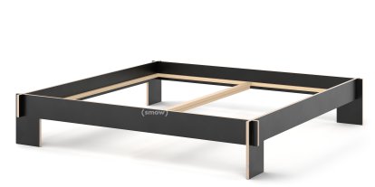 Siebenschläfer Bett (Modell 2025), 200 x 200 cm, Ohne Kopfteil, Schwarz