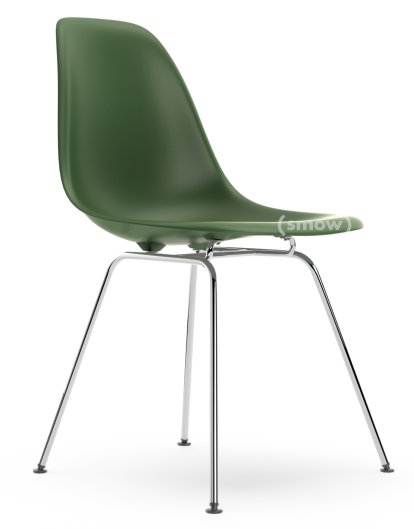 Eames Plastic Side Chair RE DSX, Forest, Ohne Polsterung, Ohne Polsterung, Standardhöhe - 43 cm, Verchromt