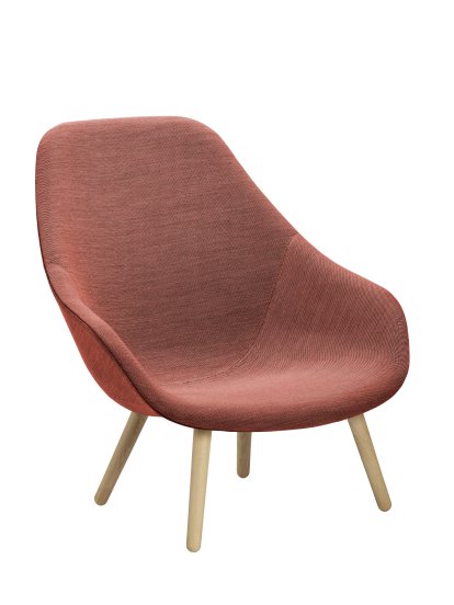 About A Lounge Chair High AAL 92 Loungestuhl, Steelcut Trio 515 - rosa, Eiche lackiert, Ohne Sitzkissen