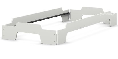 Rolf Heide Stapelliege Komfort, 100 x 200, Lichtgrau lackiert, Ohne Lattenrost