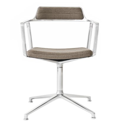 Swivel 452 Drehstuhl, Poliert, Standfuß, Woll-Leinen-Mix, dark sand