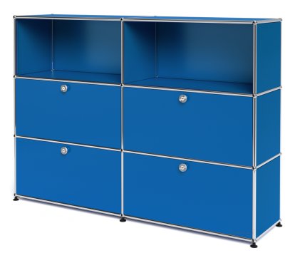 USM Haller Highboard L mit 4 Klappen, Enzianblau RAL 5010