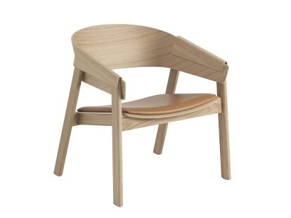 Cover Loungestuhl, Eiche/Leder cognac