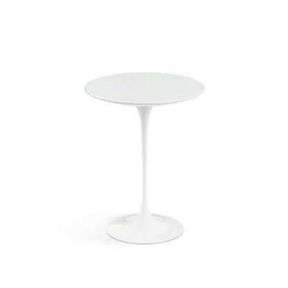 Saarinen Beistelltisch rund, 41 cm, weiß, Laminat weiß
