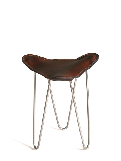 Trifolium Stool, Mokka, Edelstahl