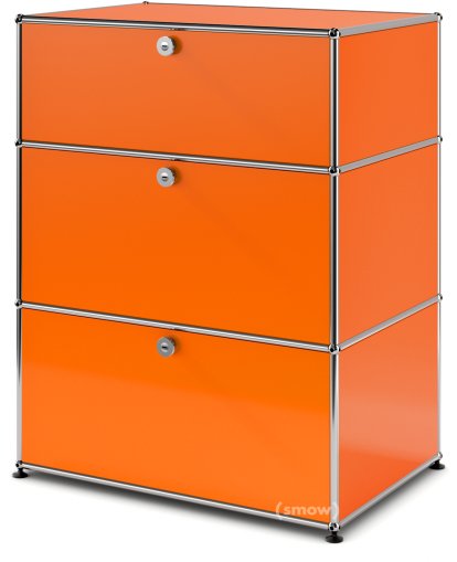 USM Haller Kommode mit 3 Schubladen, H 95 + 4 x B 75 x T 50 cm, Reinorange RAL 2004