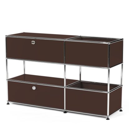 USM Haller Kinder Sideboard M mit Aufbewahrungsboxen, Einfarbig, USM braun, Mit Klappe