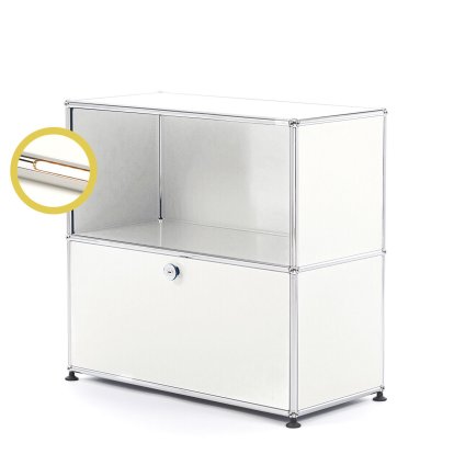USM Haller E Sideboard M mit Fachbeleuchtung, Reinweiß RAL 9010, Warmweiß