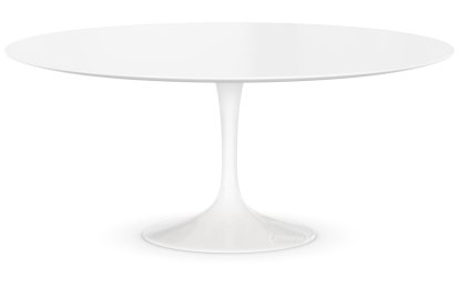 Saarinen Couchtisch rund, groß (Höhe 38/39 cm, ø 91 cm), weiß, Laminat weiß
