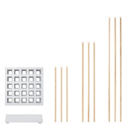 Pin Coat Garderobe, Stäbe: 3x 170cm, 3x130cm, 3x90cm, Esche unbehandelt