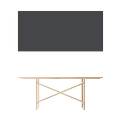 Egon Tisch, 190 cm, Melaminharz anthrazit