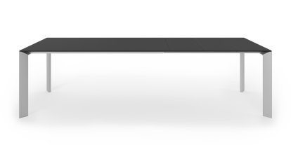 Nori Esstisch, Fenix schwarz mit schwarzer Kante, L 166-278 x B 90 cm, Aluminium eloxiert