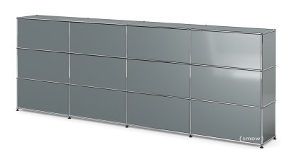 USM Haller Theke Typ 1, Mittelgrau RAL 7005, 300 cm (4 Elemente), 35 cm