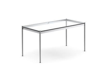 USM Haller Tisch, 150 x 75 cm, Glas, Transparent