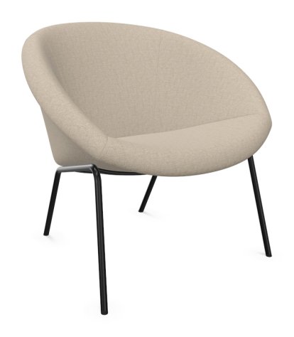 369 Sessel, Stoff Gaia leinen, Matt-pulverbeschichtet schwarz