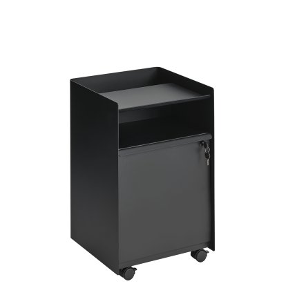Folded Rollcontainer, H 61,5 cm, Black, Geschlossen, verschließbar