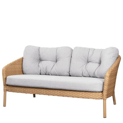 Ocean Lounge large 2-Sitzer-Sofa, Large flat Weave - Natural, Link - White grey