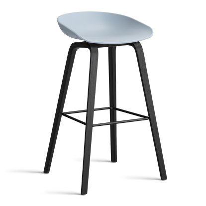 About A Stool AAS 32 Barhocker, Barvariante: Sitzhöhe 74 cm, Eiche schwarz lackiert, Slate blue 2.0