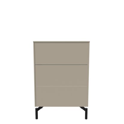 Aventa Sideboard mit Schubkasten, 60 cm, 3 Höhenraster, Melamin steingrau, Metallfüße