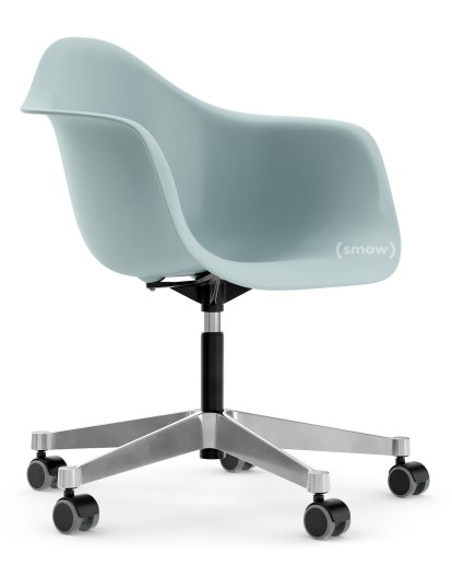 Eames Plastic Armchair RE PACC, Eisgrau, Ohne Polsterung, Ohne Polsterung