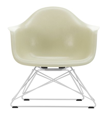 Eames Fiberglass Armchair LAR, Eames parchment, Weiß